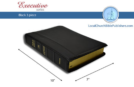 Mid-Size Large Print Center Column Reference KJV Bible (Black, 3 Piece Calfskin Leather, Red Letter)