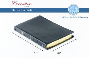 Hand Size KJV Slimline Bible (Black Calfskin Leather, Black Letter)